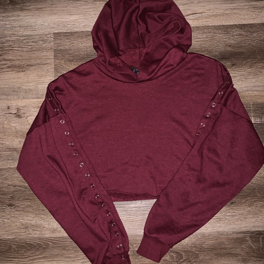 Burgundy crop top sweatshirt